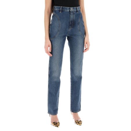 high-waisted slim fit jeans