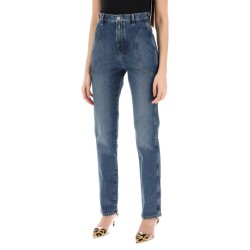 high-waisted slim fit jeans