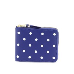 polka dot zip around wallet with