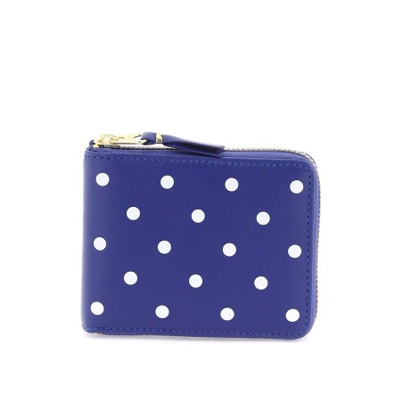 polka dot zip around wallet with