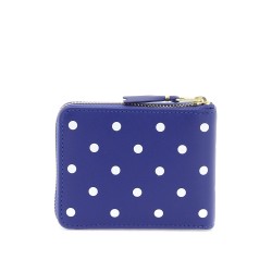 polka dot zip around wallet with