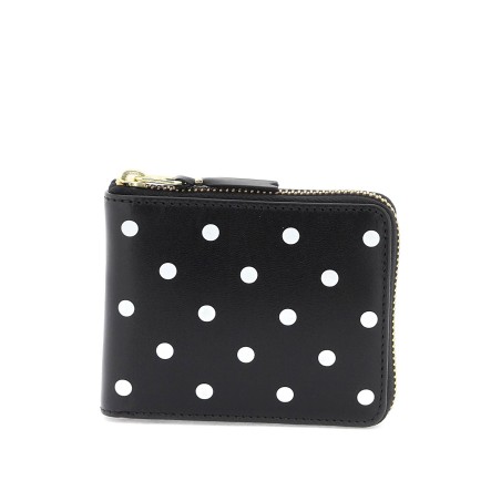 polka dot zip around wallet