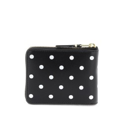 polka dot zip around wallet