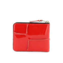 zip around patent leather wallet with zipper