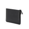 brushed leather multi-zip pouch with