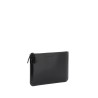 brushed leather multi-zip pouch with