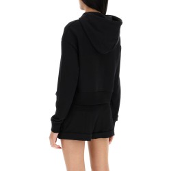 cropped hoodie with flocked logo