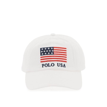 baseball cap in twill with embroidered flag