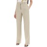 tailored straight leg linen blend trousers