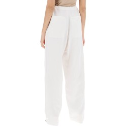 work

linen blend pants with patchwork