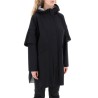 "removable sleeve cape coat