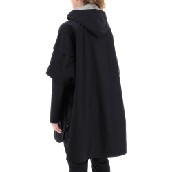 "removable sleeve cape coat