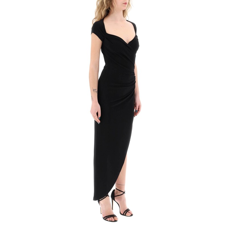 midi dress with side ruch