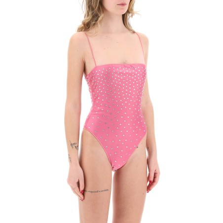 one-piece swimsuit with crystals