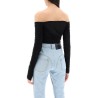 off-shoulder mesh body