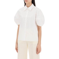 embroidered blouse with balloon sleeves