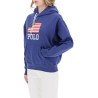 hooded sweatshirt with flag print