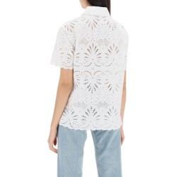 short-sleeved sangallo lace shirt