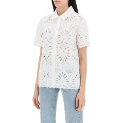 short-sleeved sangallo lace shirt