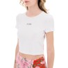 cropped t-shirt with embroidered lurex logo