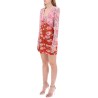 mini dress with floral print and sequins embell