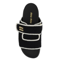 crochet knit slides in mesh