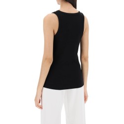 sleeveless ribbed jersey top