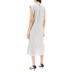 midi dress with diagonal cut in