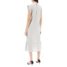 midi dress with diagonal cut in