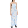 maxi printed tie-dye satin dress with r