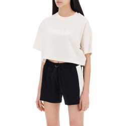 cropped t-shirt with sequin logo