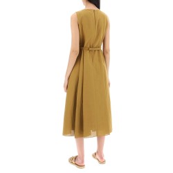 amelie midi dress in cotton and linen