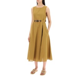 amelie midi dress in cotton and linen