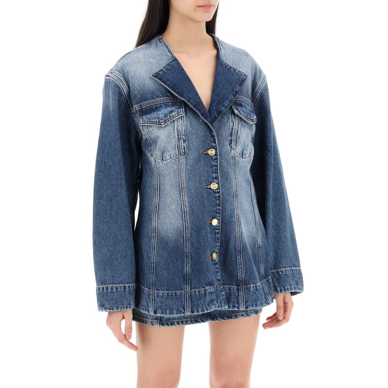 "denim blazer with sparkle