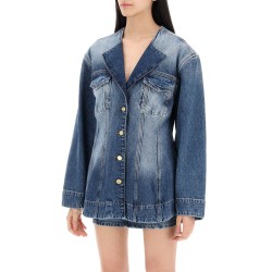 "denim blazer with sparkle