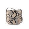 python leather coin shoulder bag with textured finish