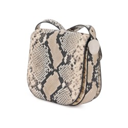 python leather coin shoulder bag with textured finish