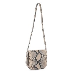 python leather coin shoulder bag with textured finish