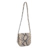 python leather coin shoulder bag with textured finish