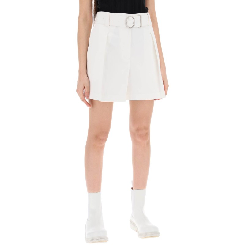 cotton bermuda shorts with removable belt