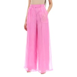 silk organza tailored pants in nine