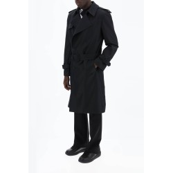 double-breasted silk blend trench coat