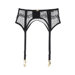 lace garter belt with logo