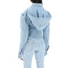 denim jacket with corset detail