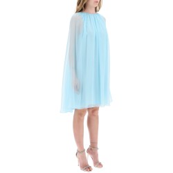 mini flared silk chiffon dress.