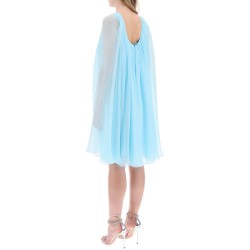 mini flared silk chiffon dress.