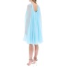 mini flared silk chiffon dress.