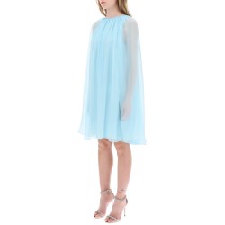 mini flared silk chiffon dress.