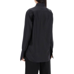 long-sleeved silk shirt