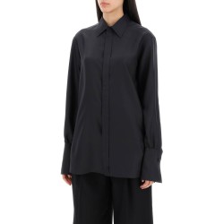 long-sleeved silk shirt